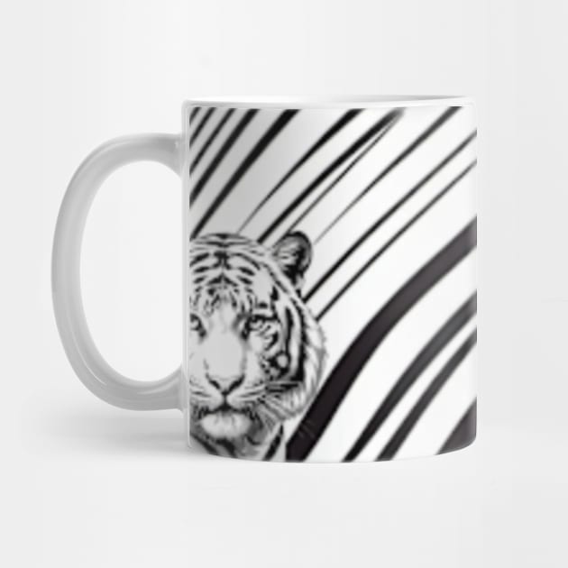 Black and White Tiger stripes Mug by Craftycarlcreations